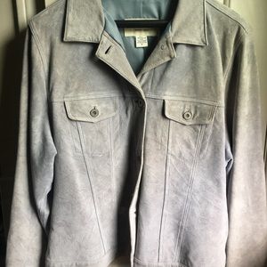 Ladies Eddie Bauer Blue Suede Jean Style Jacket